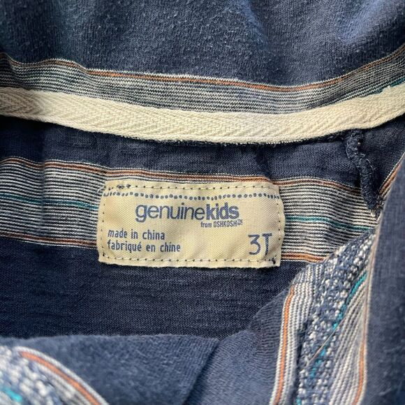 Genuine Kids by Oshkosh Infant Boys Pullover Stripe Blue Gray Size 3T GUC - Picture 6 of 9